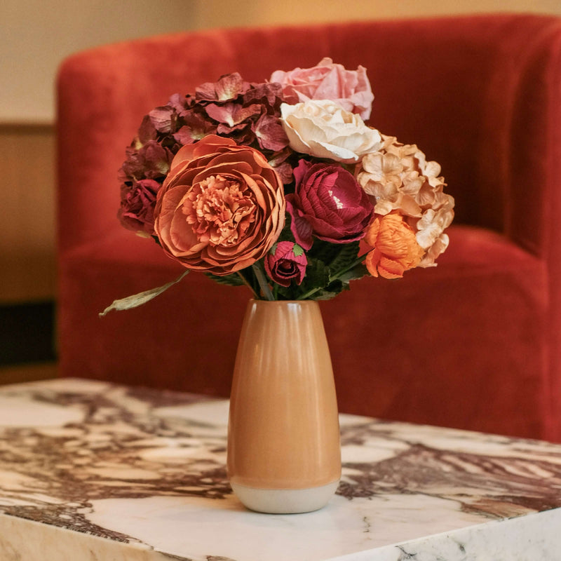 Bouquet fleurs en papier Mucha