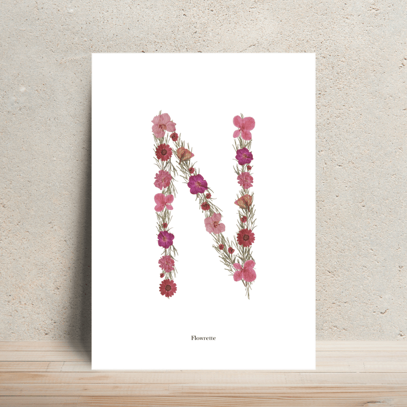 Affiche A4 herbier lettre rose