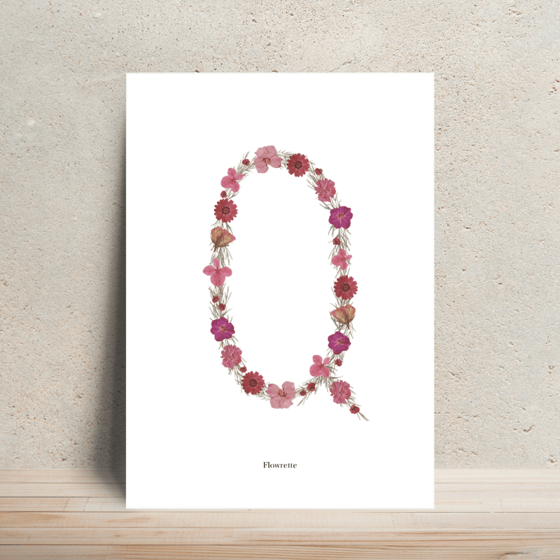 Affiche A4 herbier lettre rose