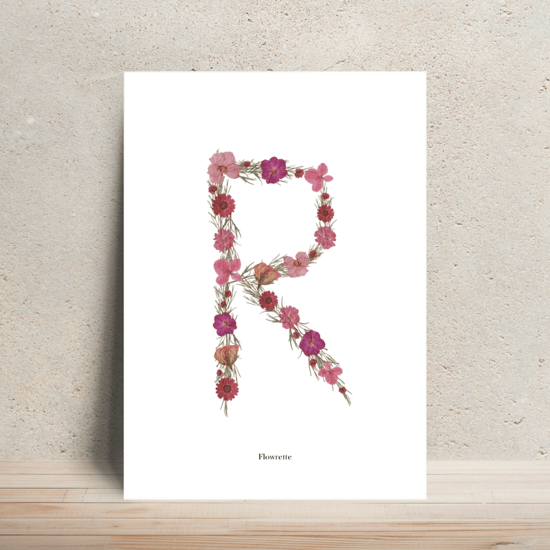 Affiche A4 herbier lettre rose