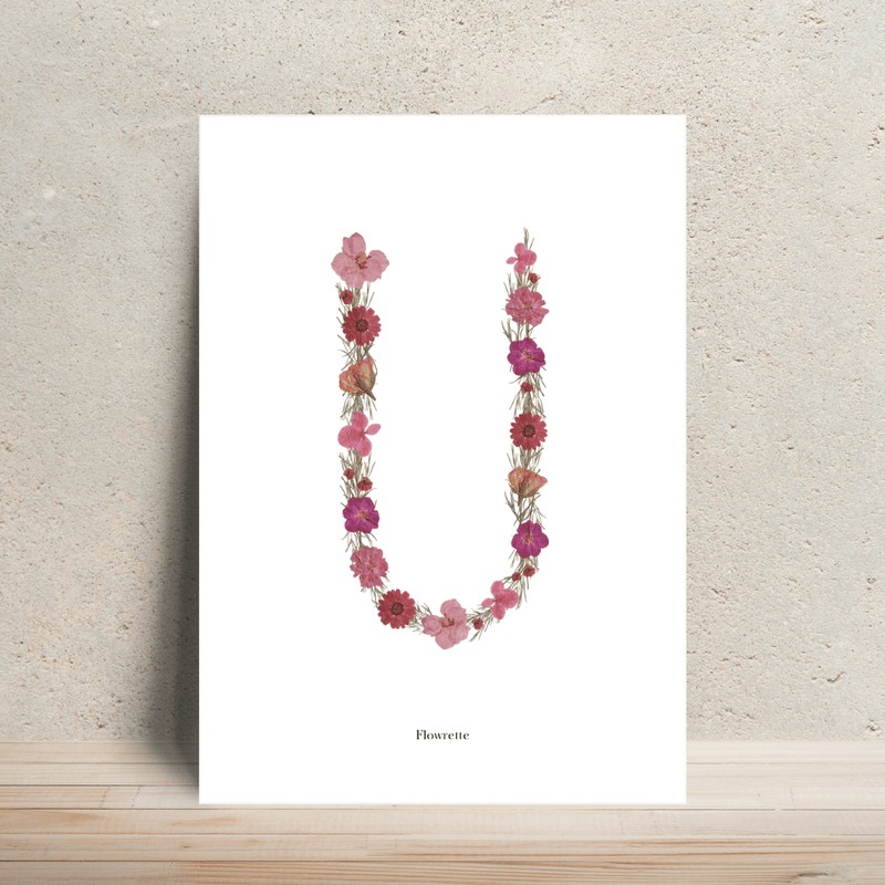 Affiche A4 herbier lettre rose