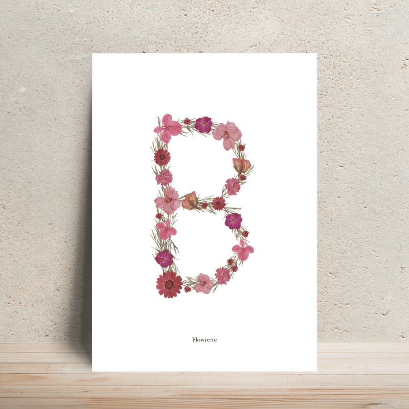 Affiche A4 herbier lettre rose