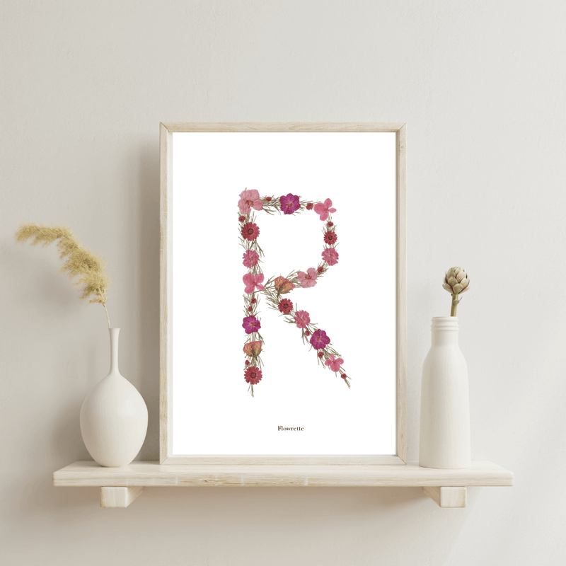 Affiche A4 herbier lettre rose