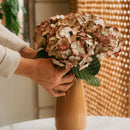 Hortensia en papier vieux rose