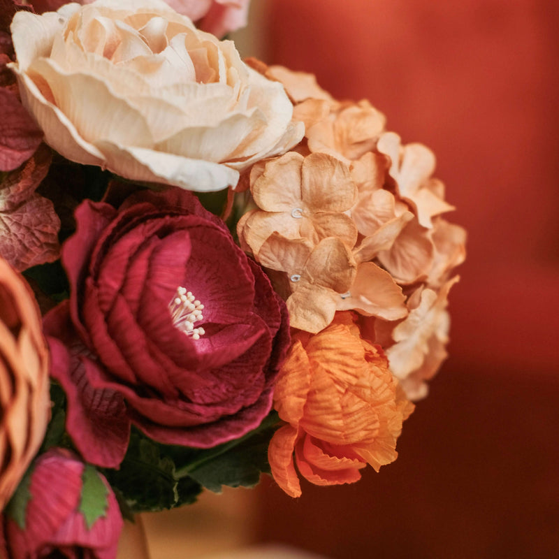 Bouquet fleurs en papier Mucha