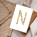 Carte postale herbier lettre jaune