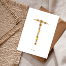 Carte postale herbier lettre jaune