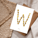 Carte postale herbier lettre jaune