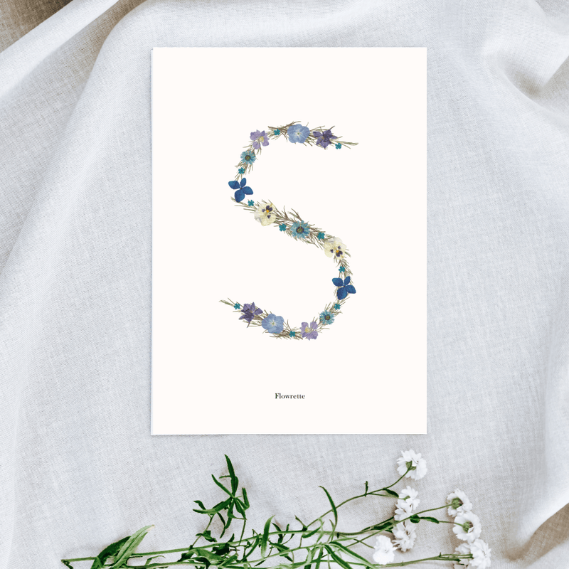 petite-affiche-herbier-lettre-flowrette-bleue
