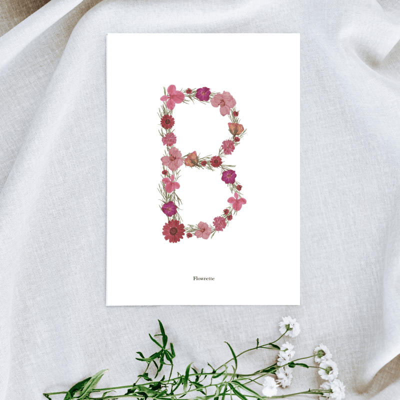 Affiche A5 herbier lettre rose