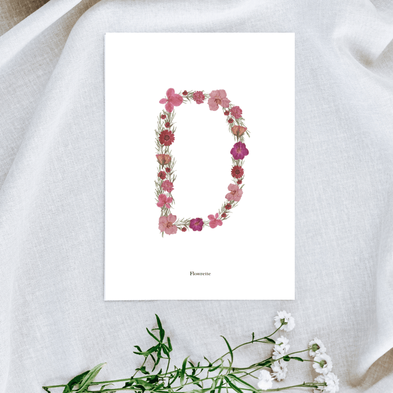 Affiche A5 herbier lettre rose