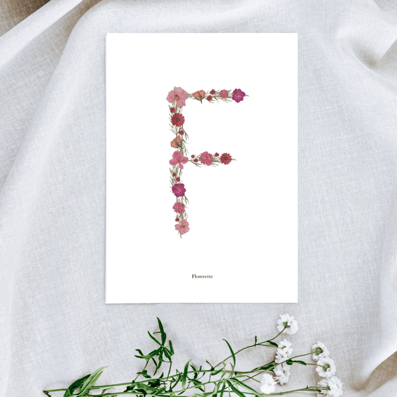 Affiche A5 herbier lettre rose