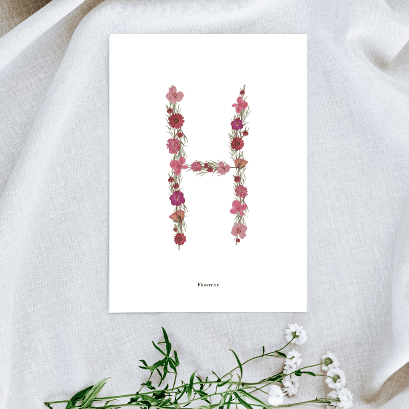 Affiche A5 herbier lettre rose