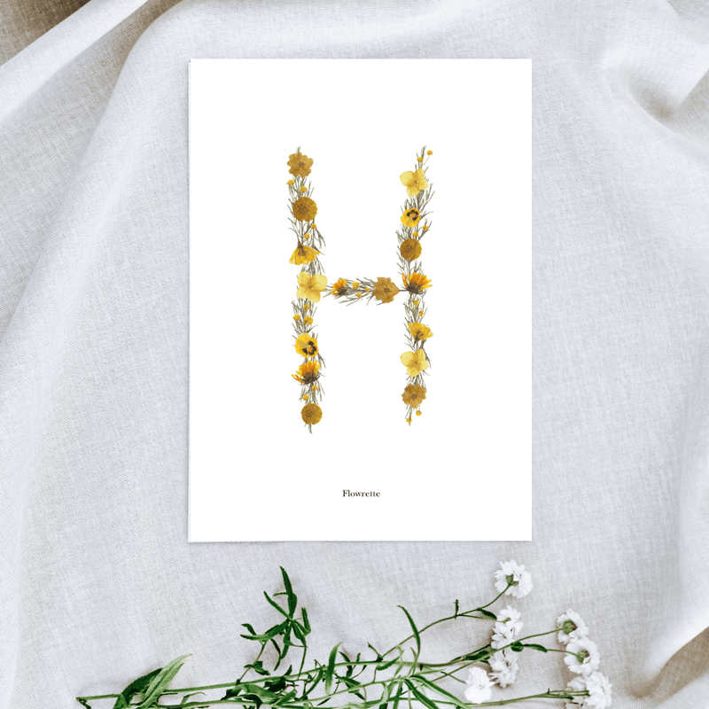 Affiche A5 herbier lettre jaune