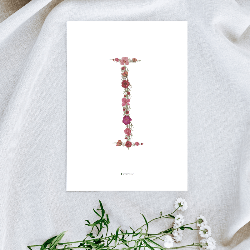 Affiche A5 herbier lettre rose