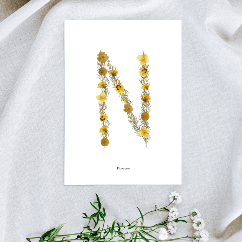 Affiche A5 herbier lettre jaune