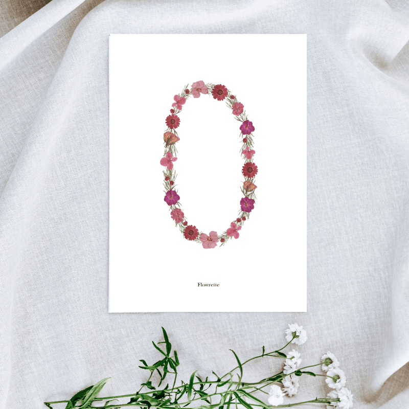 Affiche A5 herbier lettre rose