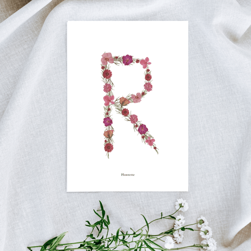Affiche A5 herbier lettre rose
