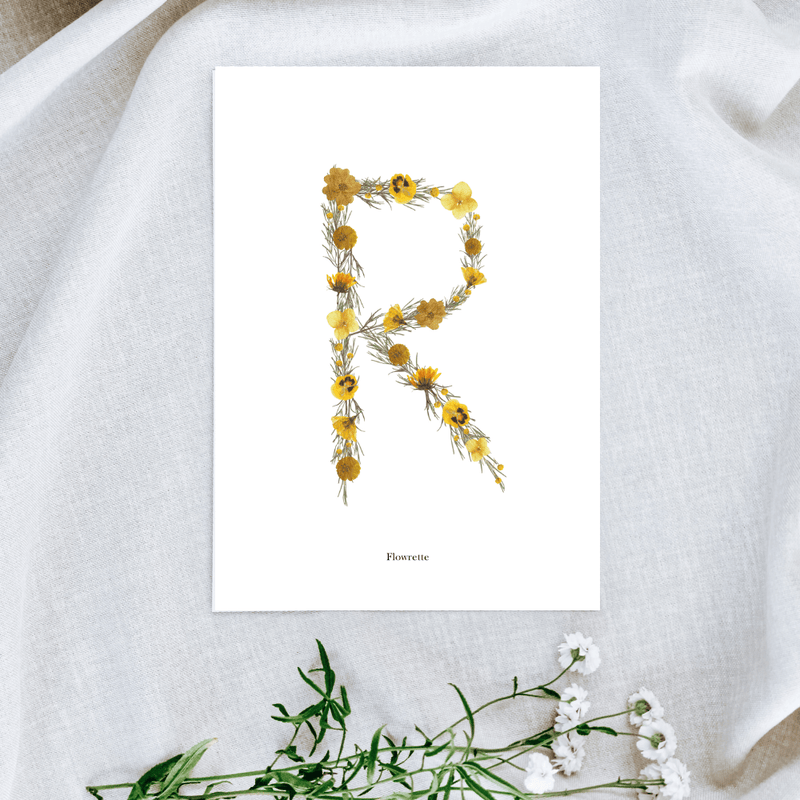 Affiche A5 herbier lettre jaune