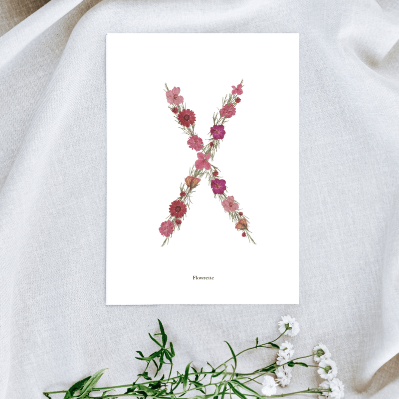 Affiche A5 herbier lettre rose