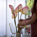 Anthurium rose pâle artificiel à la tige x5, fausse fleur exotique, déco florale intérieure