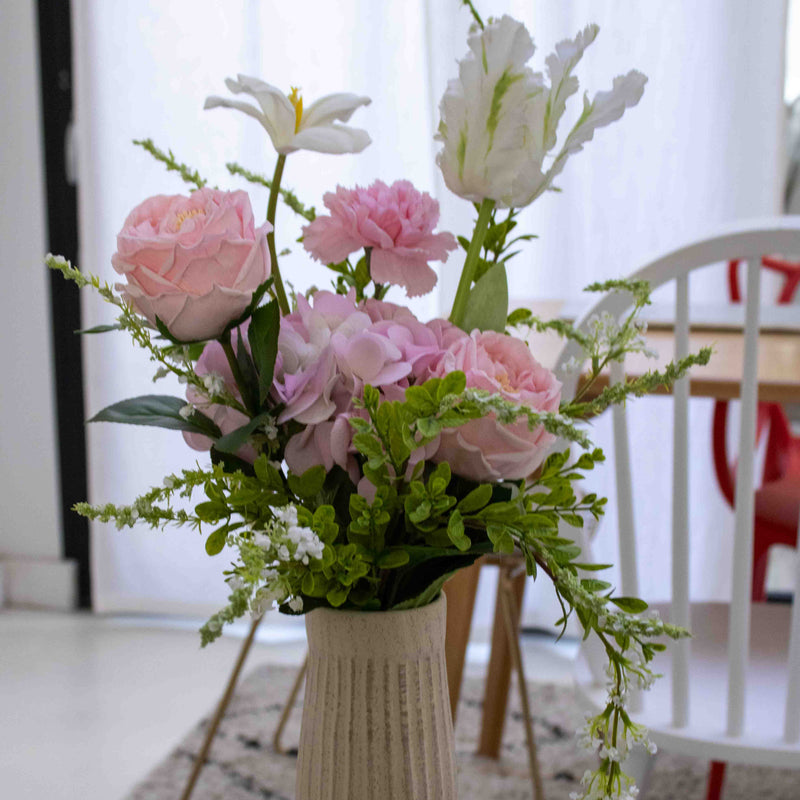 Bouquet Catherine fleurs artificielles, composition florale réaliste, déco intérieure, sans entretien