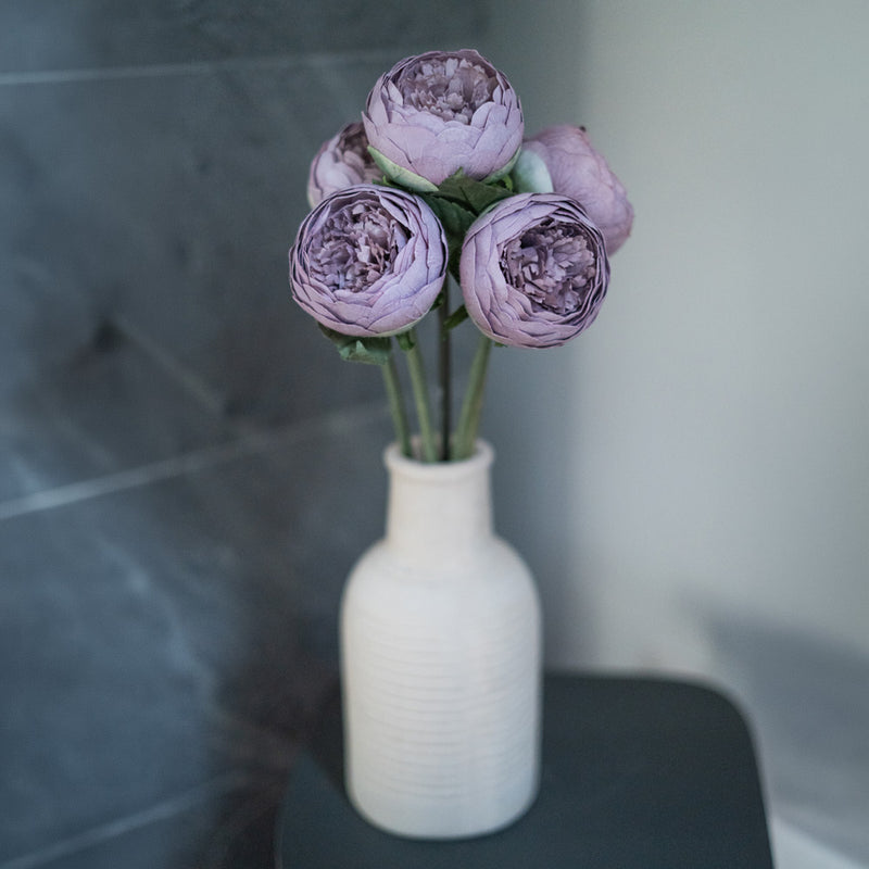 Purple paper peony button