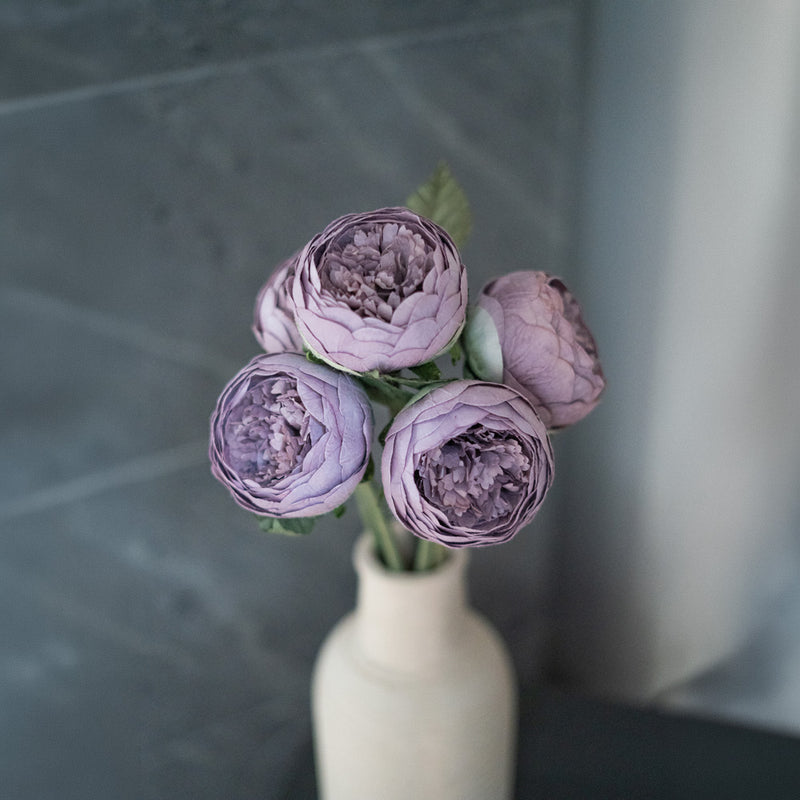 Purple paper peony button