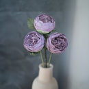 Purple paper peony button