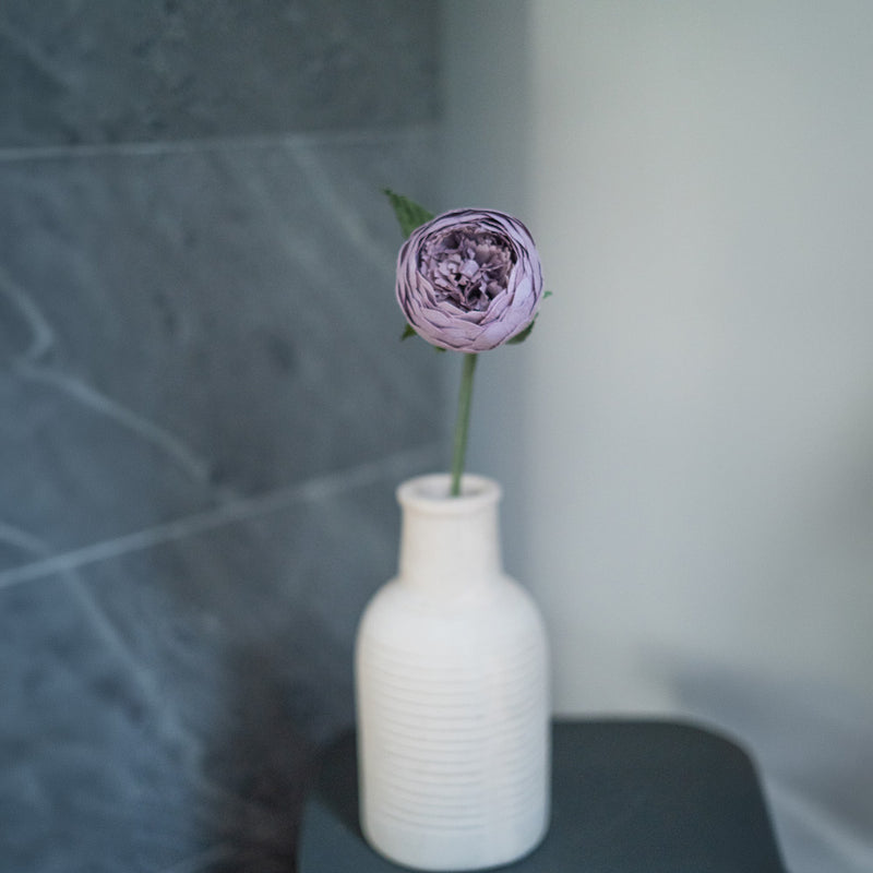 Purple paper peony button