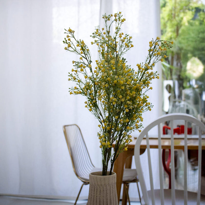 Branche de gypsophile jaune artificielle à la tige x3, fausse fleur délicate, déco florale intérieure