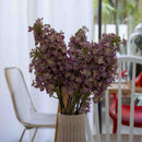 Lilas violet artificiel à la tige x5, fausse fleur champêtre, déco florale intérieure