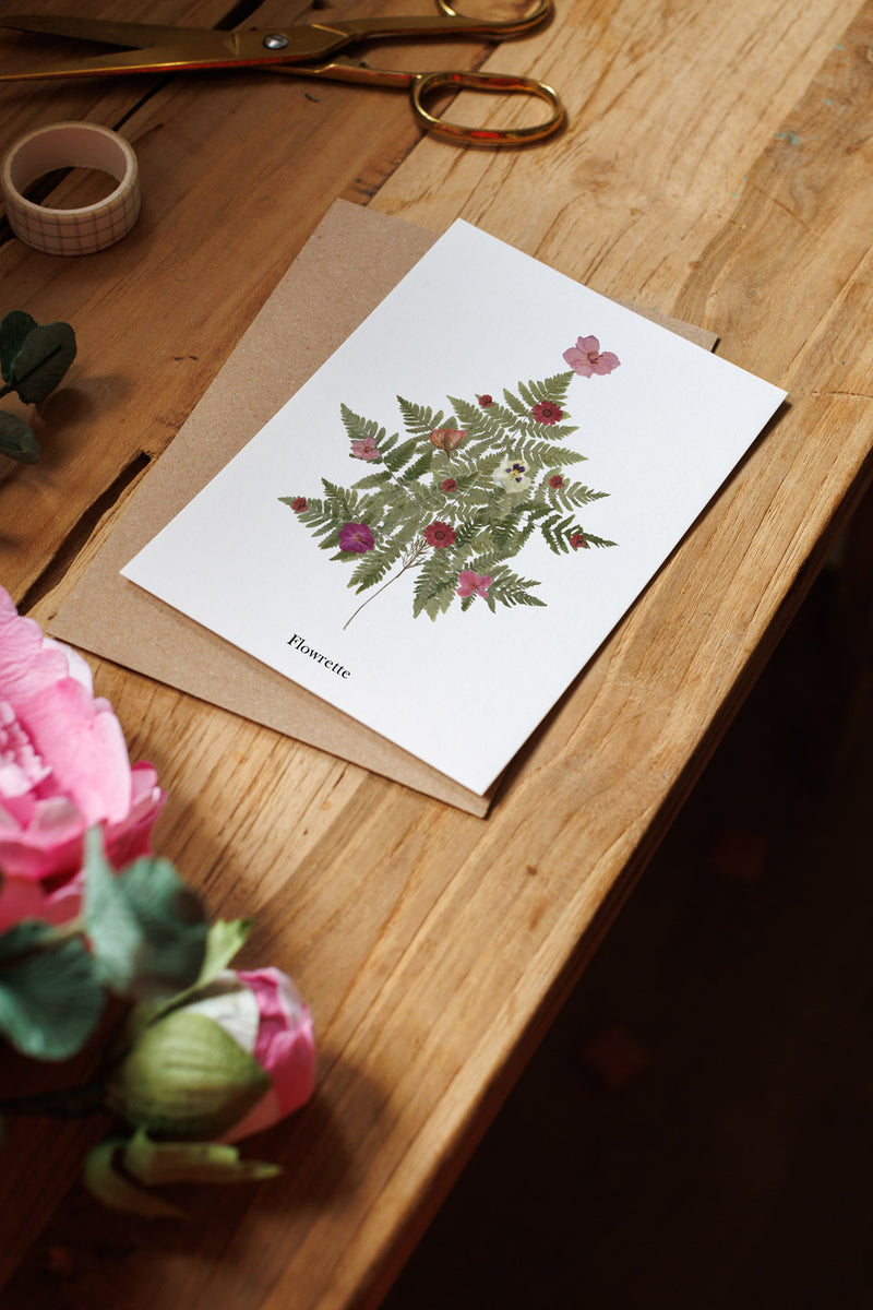 Carte postale Sapin de Noël Rose