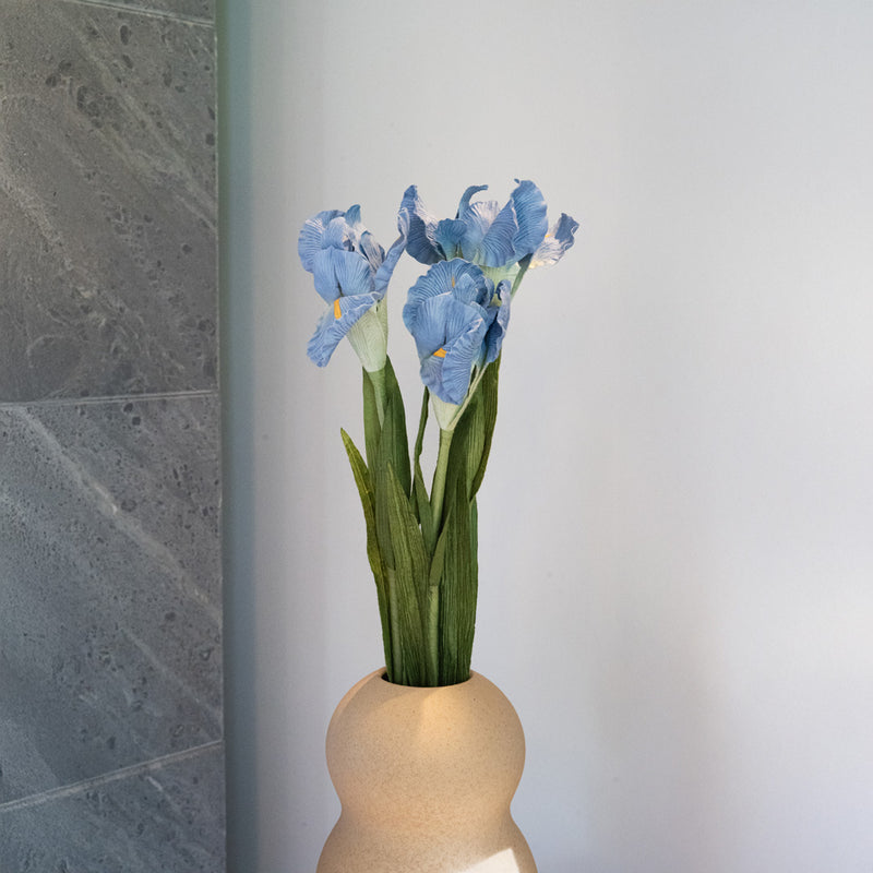Iris en papier bleu fleur en papier flowrette
