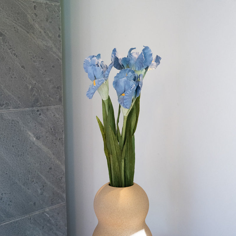 Iris en papier bleu fleur en papier flowrette