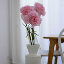 Œillet rose clair artificiel à la tige x3, fausse fleur réaliste, déco florale intérieure