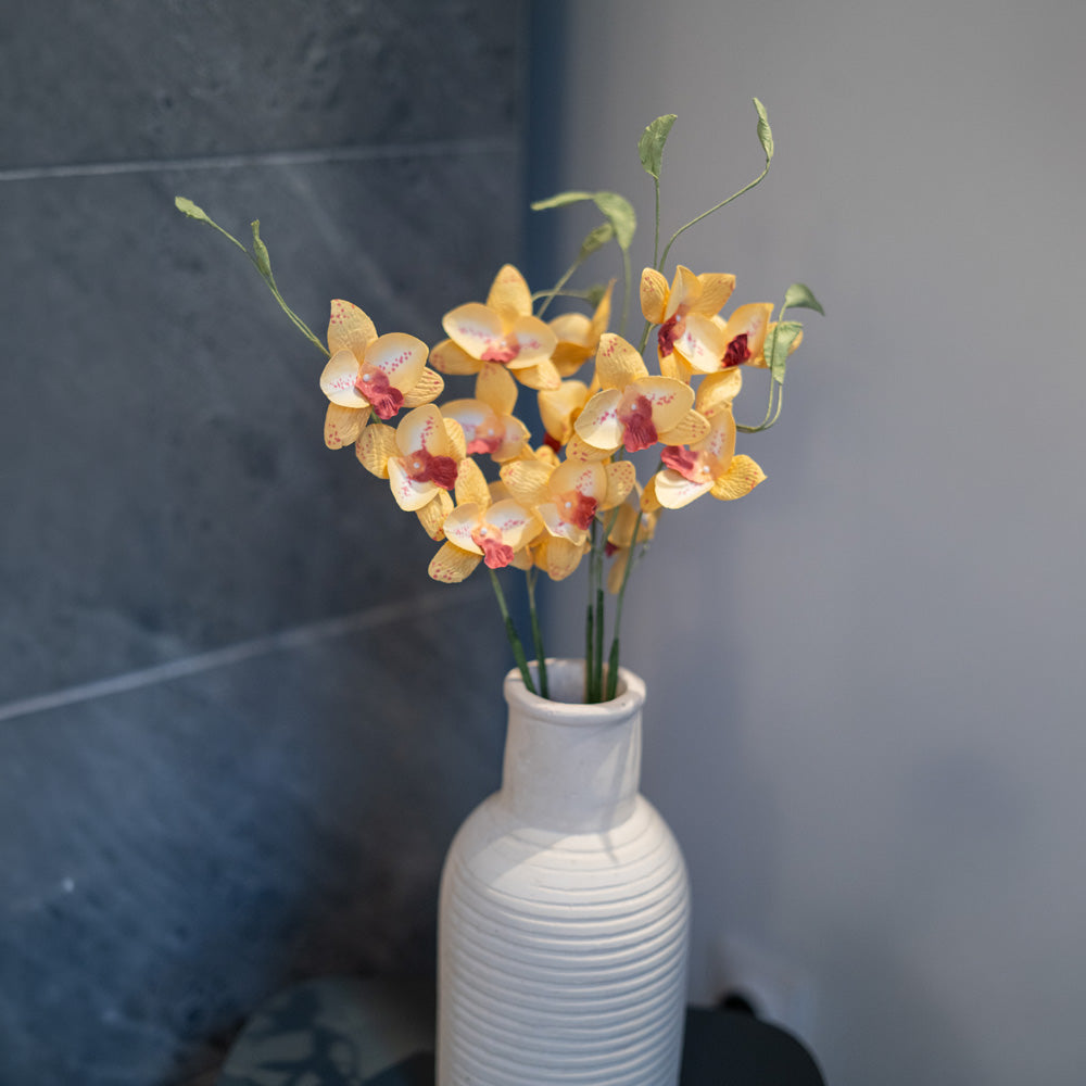 Vanda orchid in yellow paper