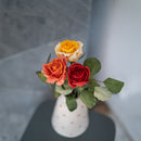 Trío de rosas de papel