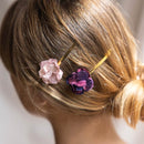 Trio de barrettes fleurs en papier multicolor