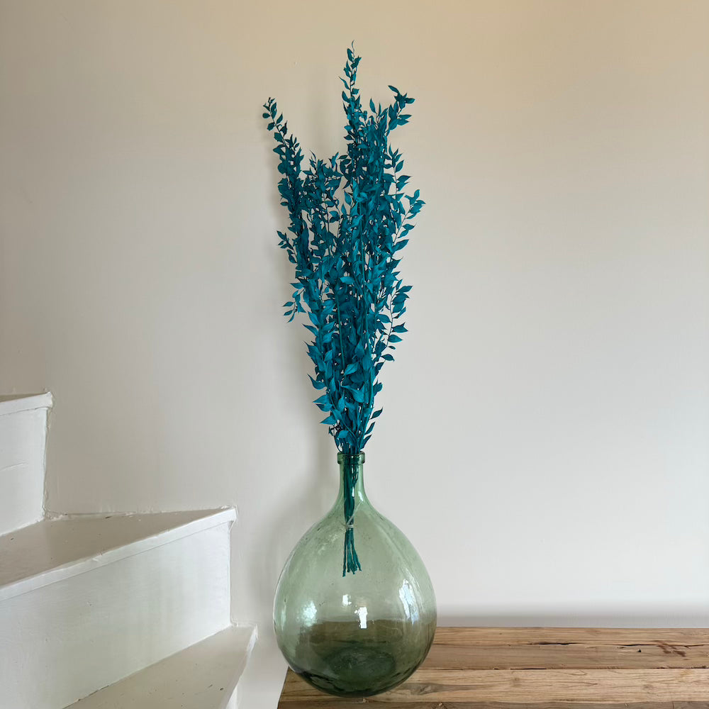 Botte fleurs stabilisées Ruscus Turquoise