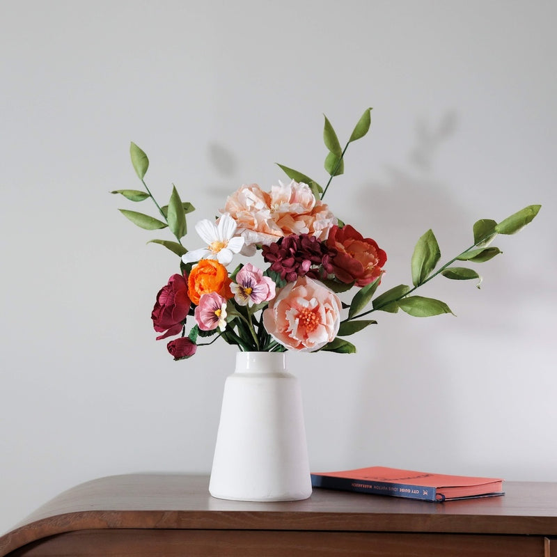 Bouquet fleurs en papier Seurat