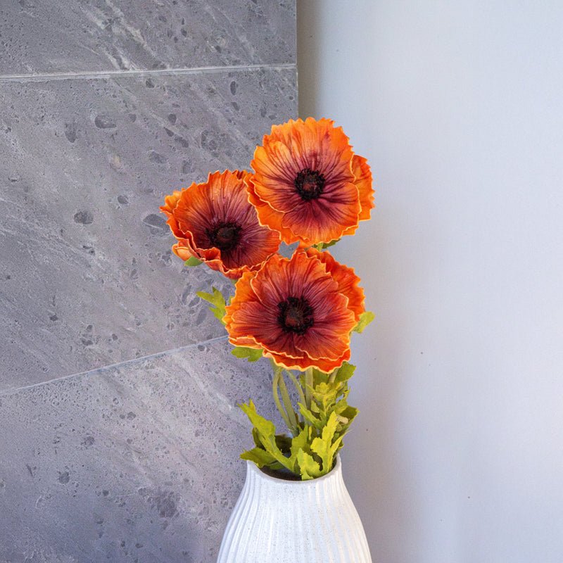 Orange artificial poppy