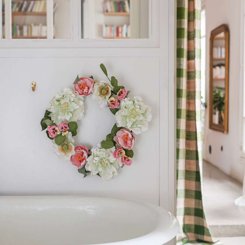 couronne-fleurs-papier-flowrette-rose-verte-blanche