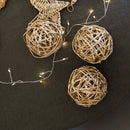 Boules de noël en osier dorée x5