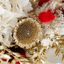 Bouquet fleurs séchées et stabilisées d'hiver rouge