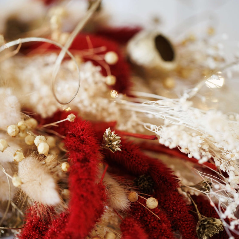 Bouquet fleurs séchées et stabilisées de Noël de face