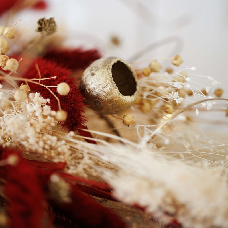 Bouquet fleurs séchées et stabilisées de Noël de face