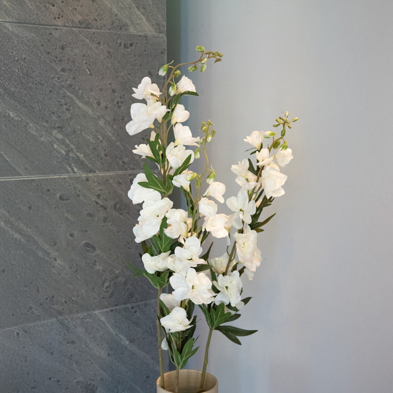 Flowrette delphinium feuillu fleur artificielle real touch