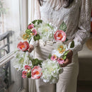 couronne-fleurs-papier-flowrette-rose-verte-blanche