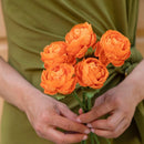 botte-fleur-papier-flowrette-renoncule-orange